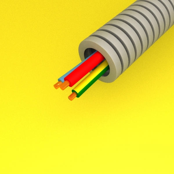 Preflex - Gaine électrique ICTA préfilée - diamètre 16 mm - 3G1,5 mm² – B/R/VJ – rouleau 100 m – Réf : PFG16E31501