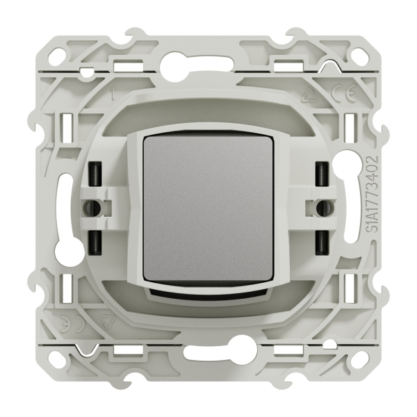 Schneider - Prise simple TV Odace - Alu - Antenne - Bornes auto - Réf : S530445