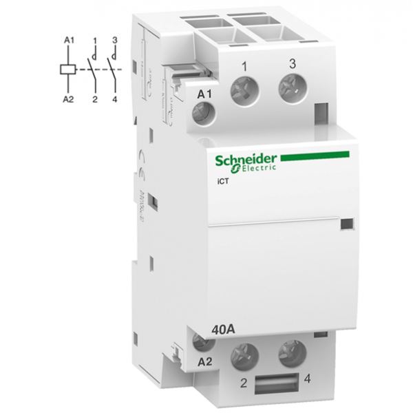 Schneider - Contacteur standard Bipolaire - 2F - 230V - 40A - Réf : A9C20842
