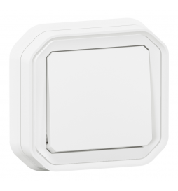 Legrand - Plexo - Poussoir NO+NF lumineux - 10A - 250V - encastré - étanche - IP55/IK08 - Blanc - Réf : 069616L+069692L