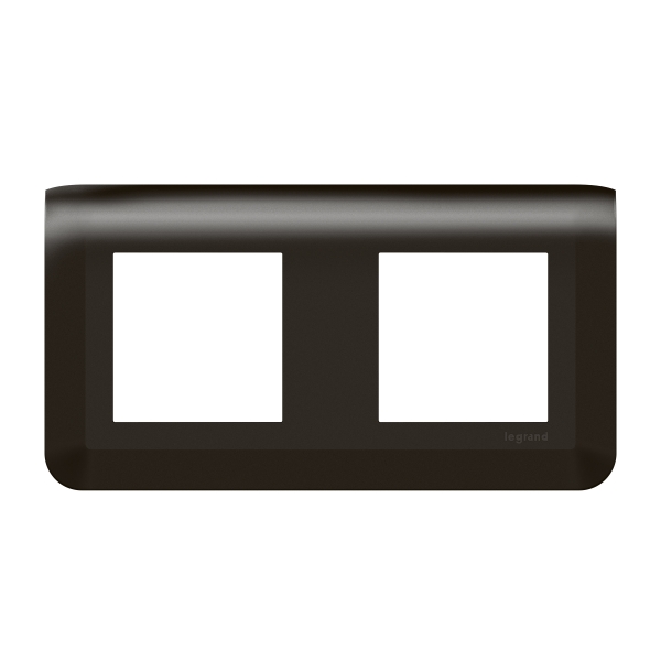 Legrand - Plaque de finition Mosaic 2 poste - 2x2 modules - Horizontale - Noir mat - Réf : 079044L