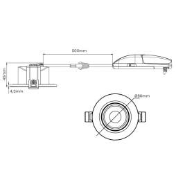 Electra - Spot LED Ø68 Dimmable blanc - orientable - 6W - IP65 - 4CCT - BBC - Angle 60° - 2700/3000/4000/5000°K - Réf : 302687