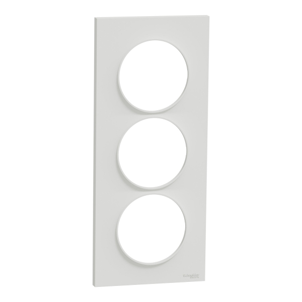 Schneider - Odace - Styl - Plaque 3 postes - entraxe 57 mm - Blanc - Réf : S520716