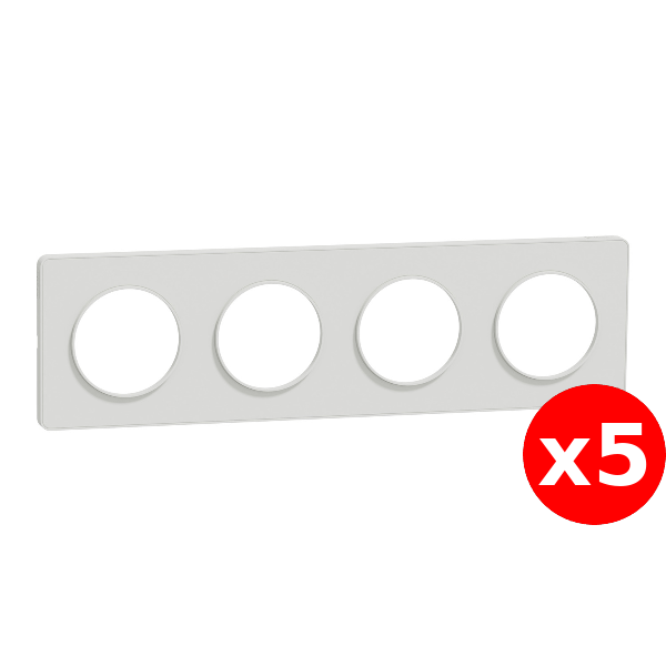 Schneider Odace - Plaque 4 postes entraxe 71 mm - Hor/vert - Touch - s520808x5