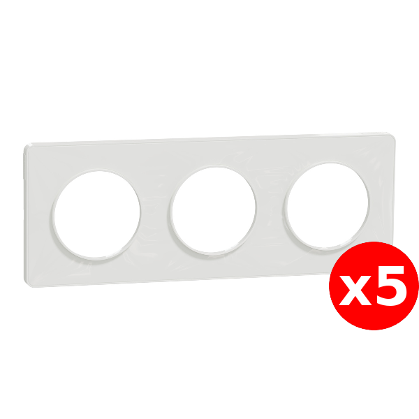 Schneider - Odace - Touch - LOT - Plaque 3 postes - entraxe 71 mm - Réf : S520806x5