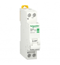 SCHNEIDER - Resi9 - disjoncteur XP - 1P+N - 16A - courbe C - peignable - Réf : R9PFC616