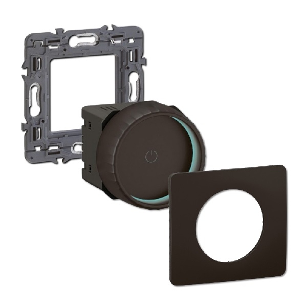 Legrand - Céliane 2024 - Variateur avec ou sans neutre - 200W - LED - Noir - COMPLET - 1 poste - Réf : CZ0408 + CP0101