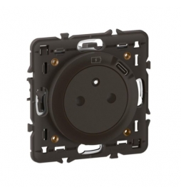 Legrand - Céliane 2024 - Prise surface avec prise USB type C - Noir - Avec support et enjoliveur - Réf : CN0140