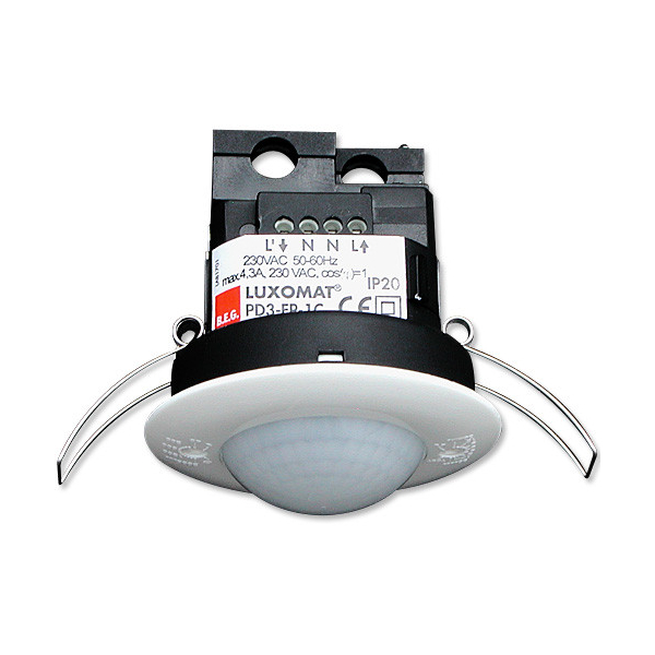 B.E.G - Détecteur de mouvement avec zone de détection circulaire - Plafond - Blanc - Encastré - Réf : 92197