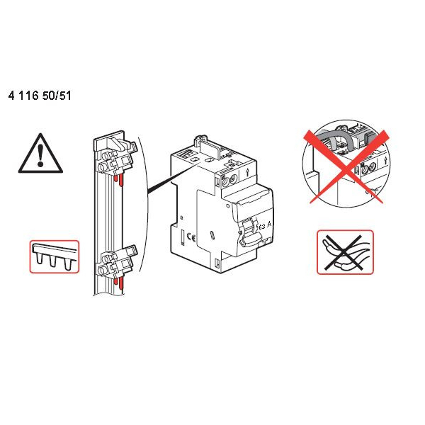 LEGRAND - Inter différentiel DX3 2P - 63A - 30mA - Type A - Départ Haut  Auto - 411651
